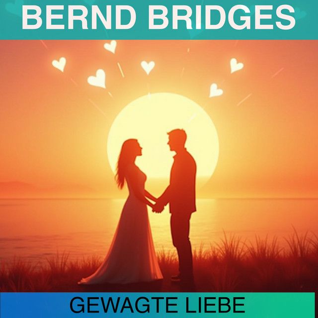 "Ein Paar, dass sich liebt. Im Hintergrund ist ein Sonnenuntergang"